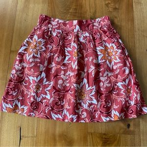 💰 loft red floral mini skirt with pockets💰